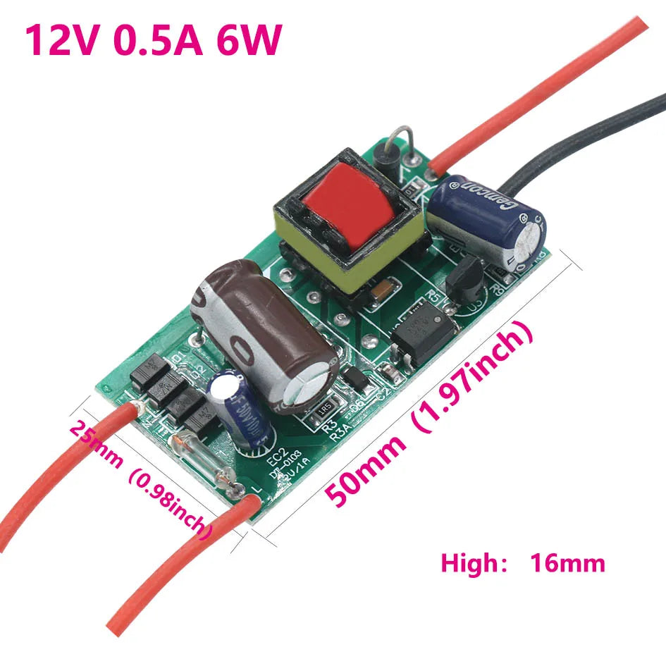 transformateur led 12v 24v alimentation 1a 2a 3a 6w 12w 24w 36w circuits imprimés