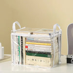 organisateur livres transparent noir poignées amovibles moderne pratique sac livres étudiant classe rangement ménage
