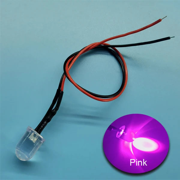 Diodes led rouges bleues vertes transparentes pré câblées 12V ronde modernes 20cm