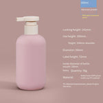flacon cosmétique rose pâle 200ml 300ml bouchon blanc moderne salon