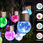 guirlande lumineuse solaire multicolore moderne clips texture craquelée extérieure jardin led