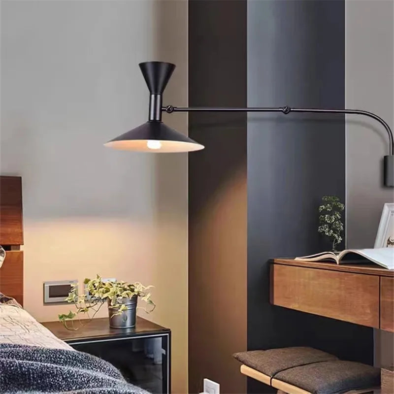 Applique murale longue fer chambre design industriel