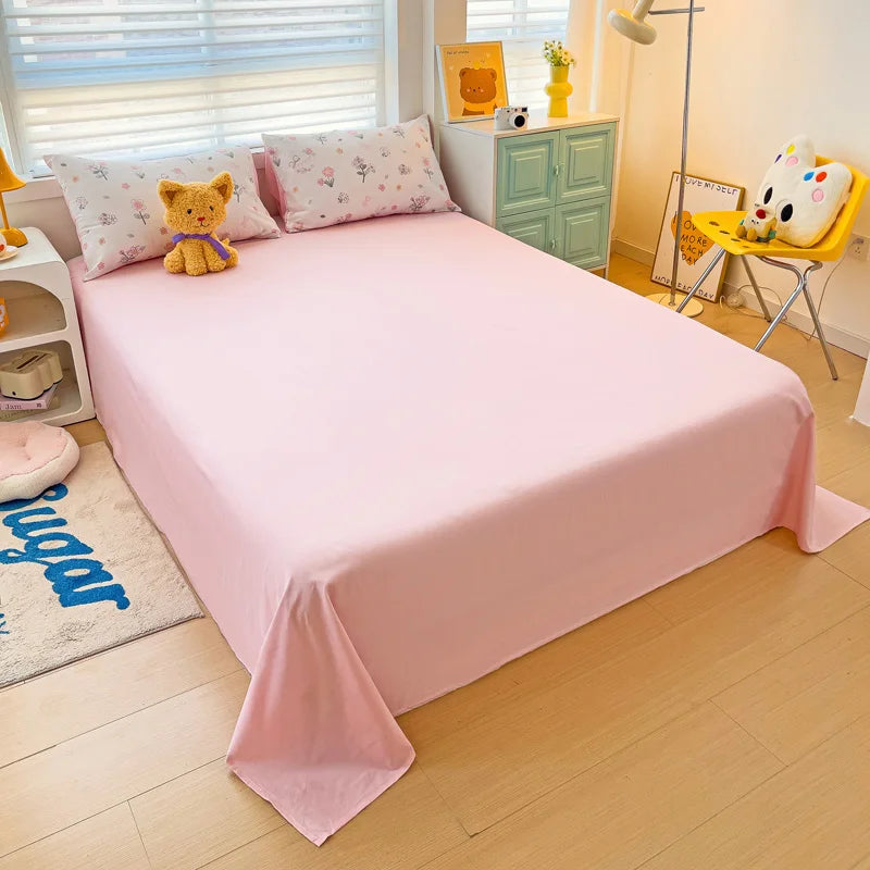 Ensemble literie complet avec drap plat et taies d'oreiller