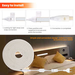ruban led blanc plat moderne interrupteur clips fixation 10mm 6mm 40 150cm