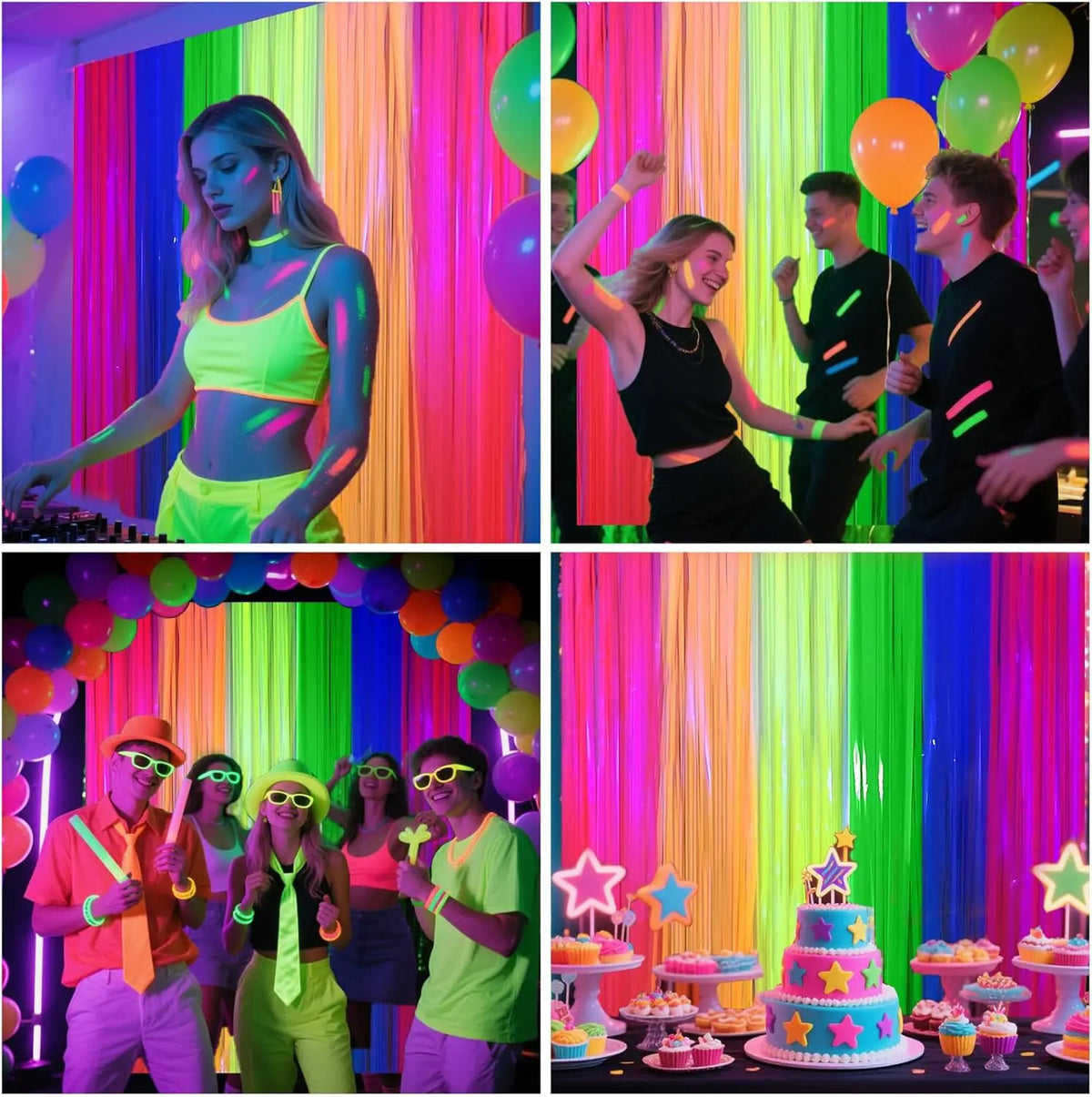 rideau festif opalescent rayures verticales adhésif double face occasion anniversaire mariage baptême