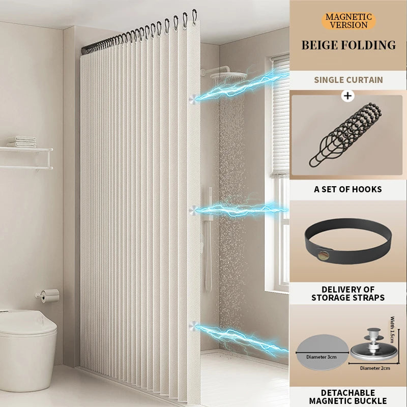 rideau douche moderne rayures verticales beige clair gris foncé opacité toilette apartment decoration