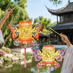 lanterne papillon artisanale transparente motifs floraux couleurs vives tassel inclusion ornementations traditionnelles occasions fêtes