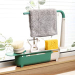 étagère cuisine pliable moderne adhésive vert blanc grille tissu bleu gris sponge toothbrush organizer