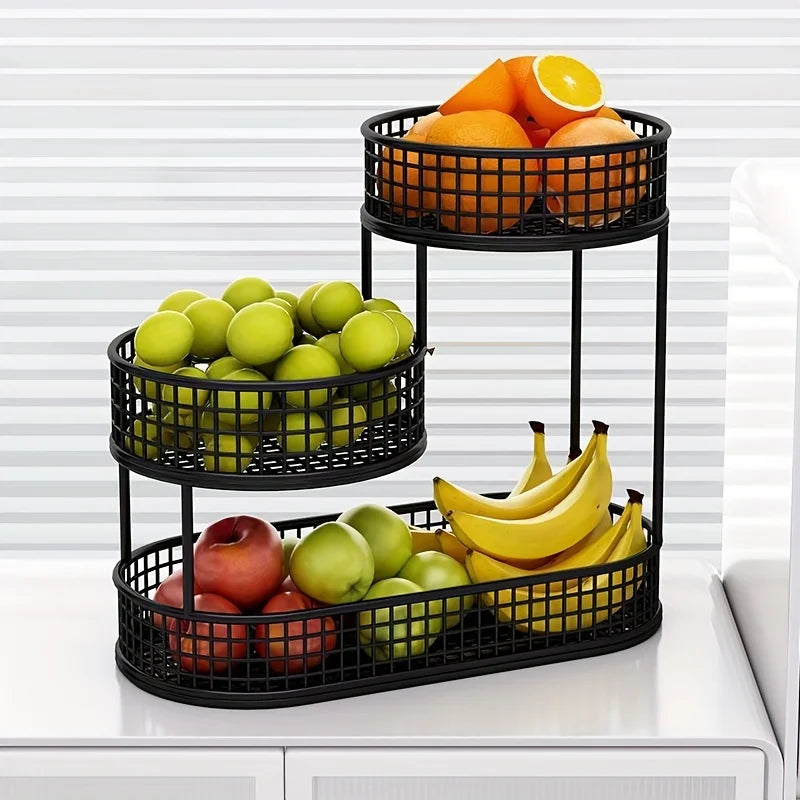 panier cuisine acier inoxydable maille métallique moderne noir fruits rangement