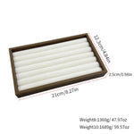 boîtes bijoux velours blanc bois marron clair moderne minimaliste rangement colliers bagues boucles d'oreilles