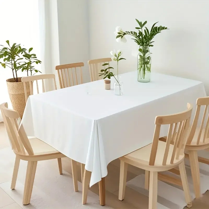nappe blanche polyester réutilisable moderne table événement mariage festivitépaque totale tissu uni aspect lisse
