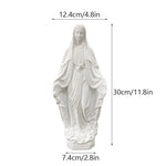 statue vierge marie résine blanche draperies rosier cœur décoration religieuse classique maison