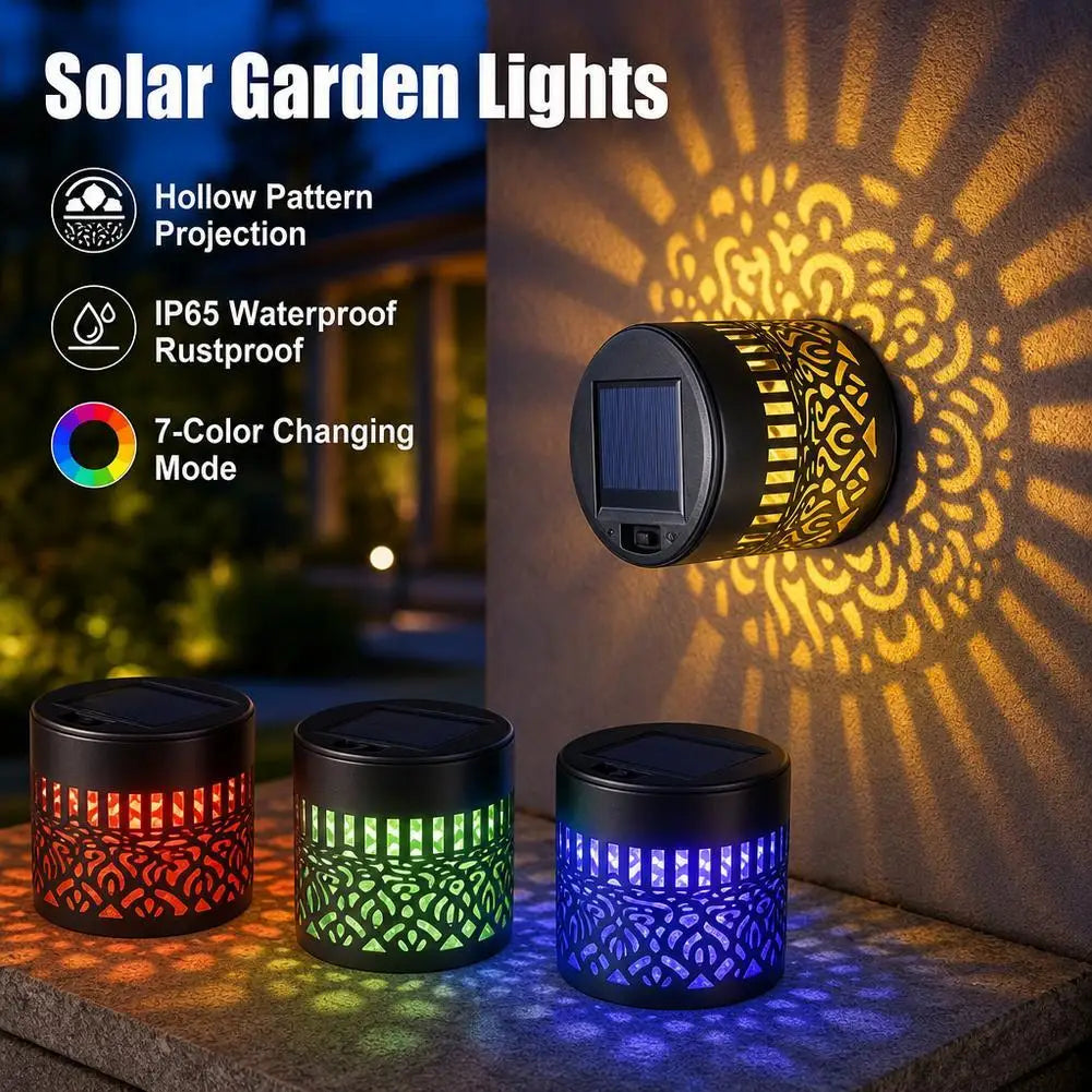 lampe solaire extérieure jardin noire dorée motif mandala moderne étanche ip65 autoinstallation vis decoration