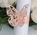 porte serviette papillon ajouré élégant doré rose bleu clair blanc pack 50 pièces transparents