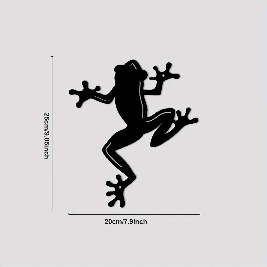 décoration murale métal silhouette grenouille noire minimalisteintérieur extérieur chambre salon suspensible 25cm 20cm