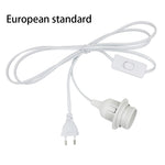 support lampe interrupteur 303 e27 câble 1.8m moderne vis blanc noir