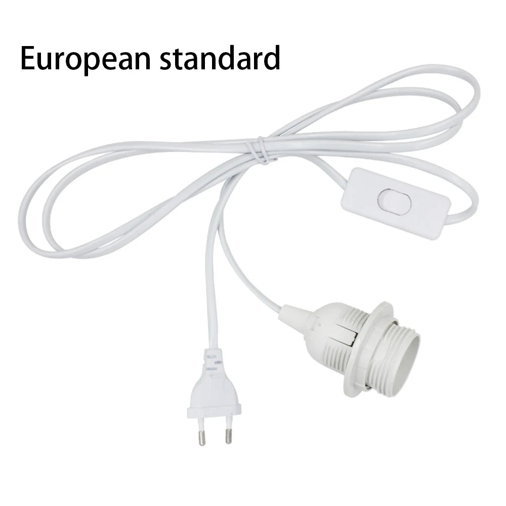 support lampe interrupteur 303 e27 câble 1.8m moderne vis blanc noir