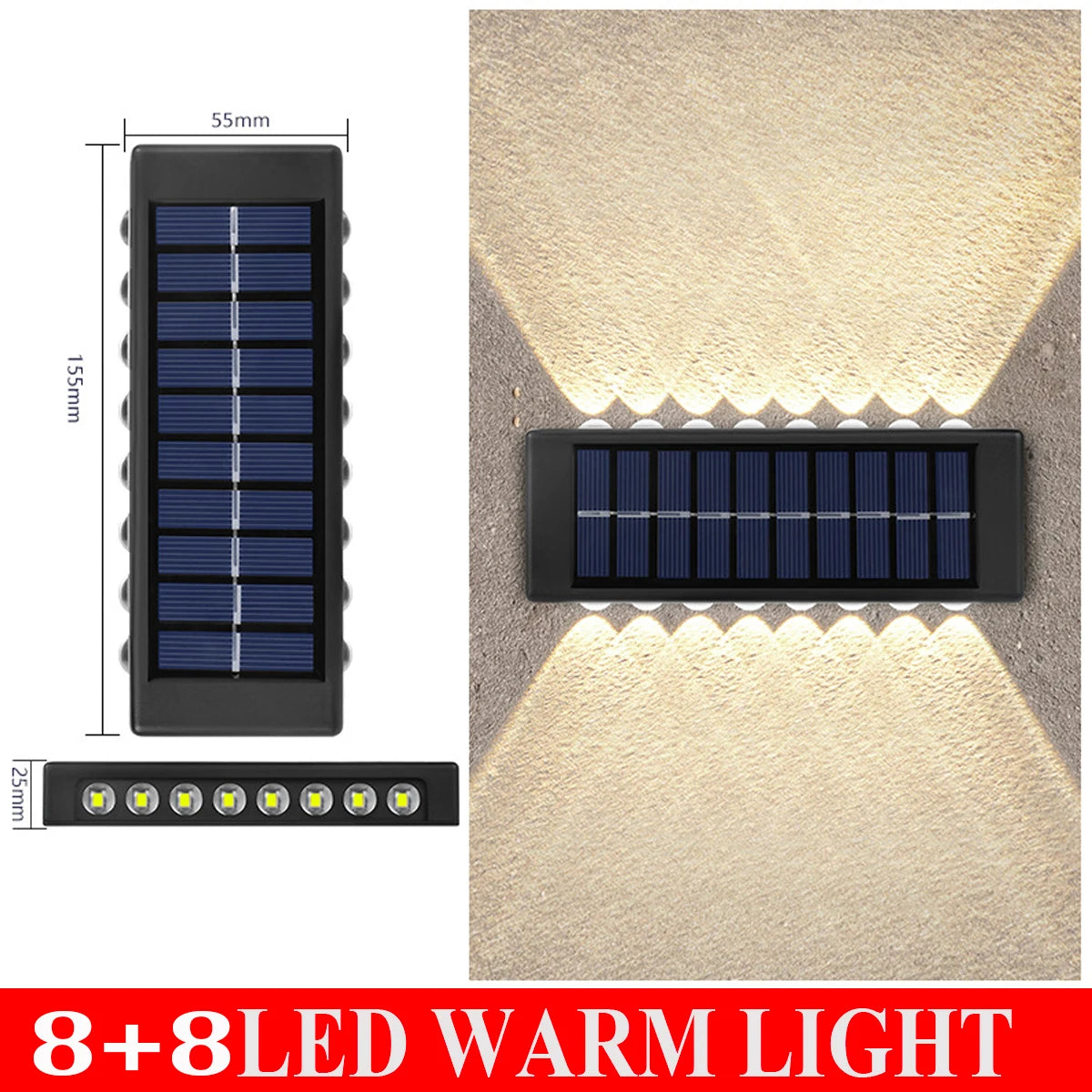 lampes murales solaires led modernes ip66 imperméablesextérieur minimalistes