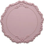 placemat classique ornements floraux bordure dentelée silicone gris vert rouge bleuclair rose beige blanc