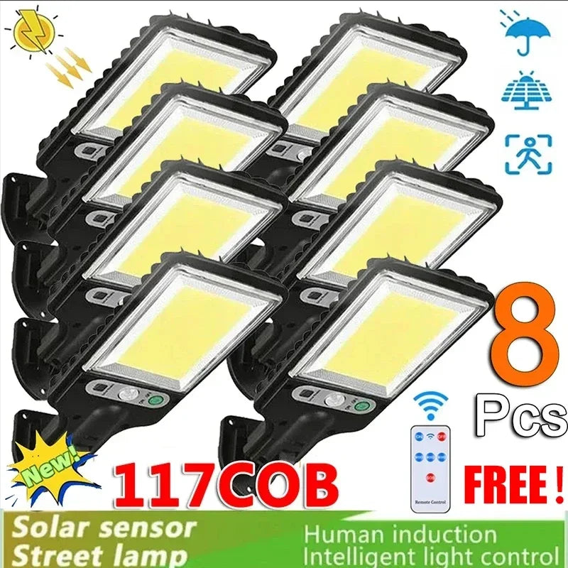 lampe rue solaire moderne noire led ip65 extérieure capteur mouvement fixée vis
