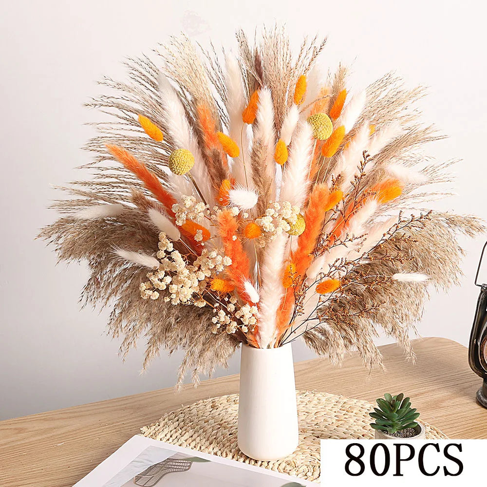 bouquet fleurs séchées automne orange naturel rustique décoration maison anniversaire mariage festive