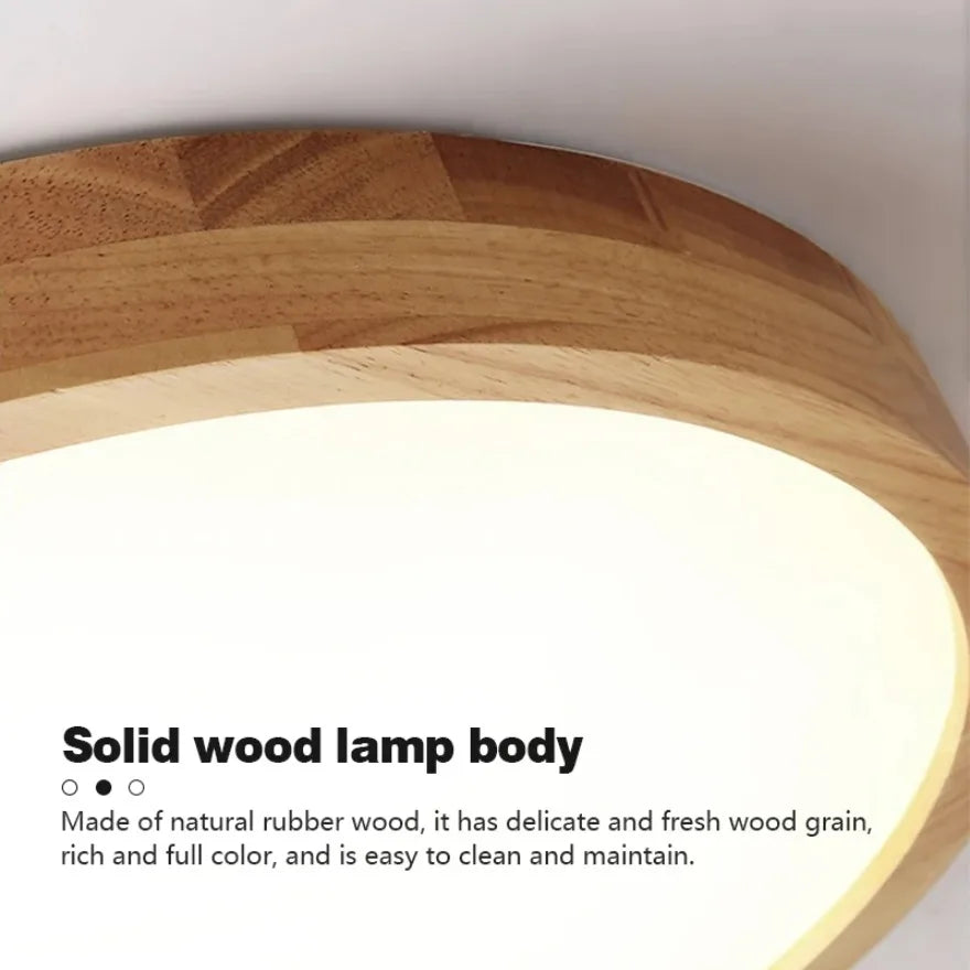 lampe bois naturel grain fin moderne pmma led 6000k 3000k télécommande
