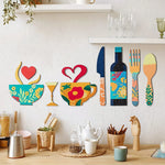 décoration murale bois ustensiles vaisselle fourchette cuillère tasse verre rustique chambre cuisine