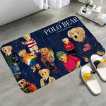 tapis sol dessin animé oiseau pistolets ours tenues chambre noir rose bleumarine
