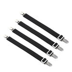 attaches lit réglables sangles élastiques clips métalliques rubans ajustables blanc noir motif géométrique moderne