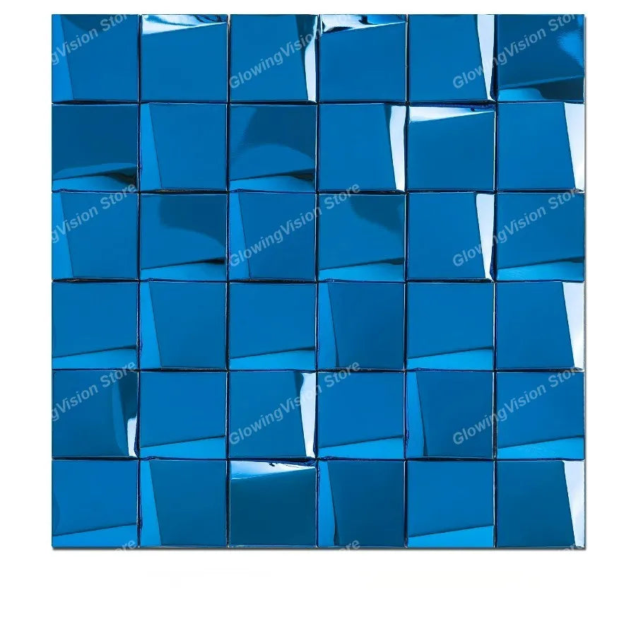 carreaux muraux adhésifs or moderne élégants carrés brillants 29.3cm 29.3cm noir argent