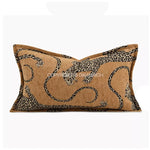taies d'oreiller jacquard léopard vert olive moderne respectueuses environnement polyester 100% decoration maison