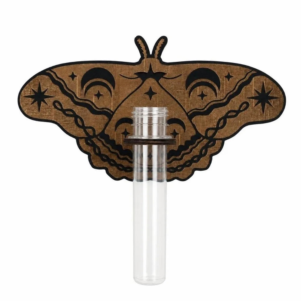 support mural boho chic plante papillon floral clips marron vert transparent