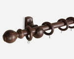 boucles rideau bois naturel clair foncé finition lisse classique vis support terminal
