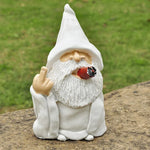 statuette gnome blanc laine lisse résine décor jardin américain traditionnelleextérieurintérieur handpainting cadeau anniversaire