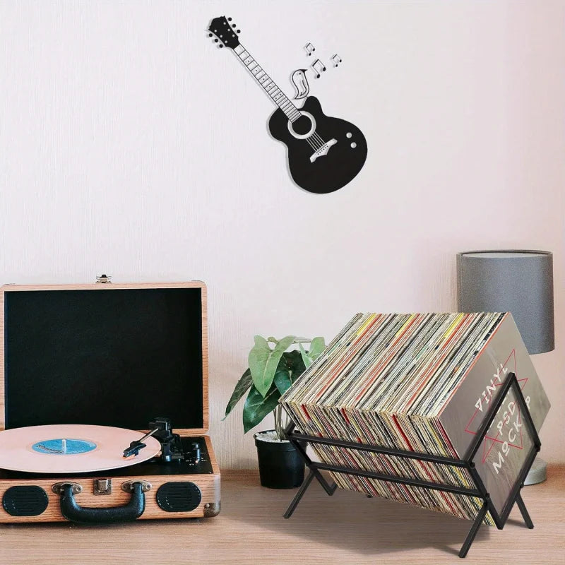 rangement vinyles support metal industriel moderne multi niveaux grande capacité chambre salon