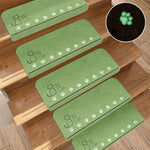 tapis marches escalier chat motif vert marron mignon décoration maison durable
