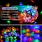 guirlande lumineuse fleurs multicolore moderne extérieure halloween noël décoration jardin camping led solaire