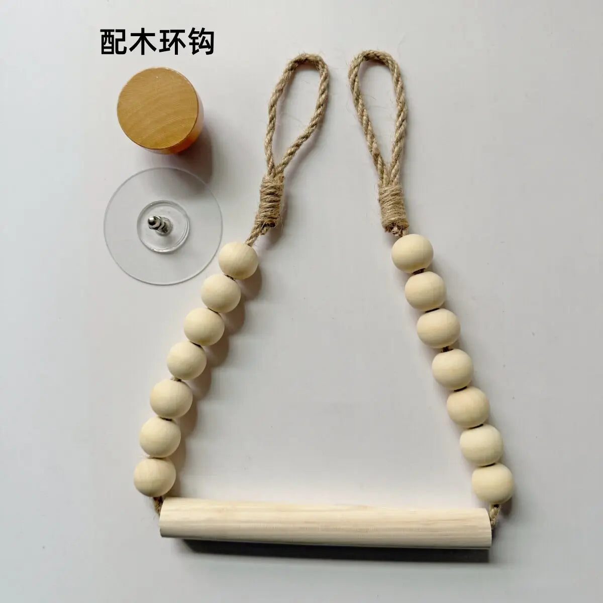 porte rouleau papier toilette blanc bois corde boho rustique suction chambrehôtelDecorationMaison
