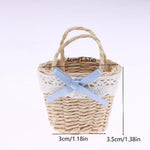 panier rotin tissé rubans dentelle rustique vintage décoration enfant jouet maison poupée
