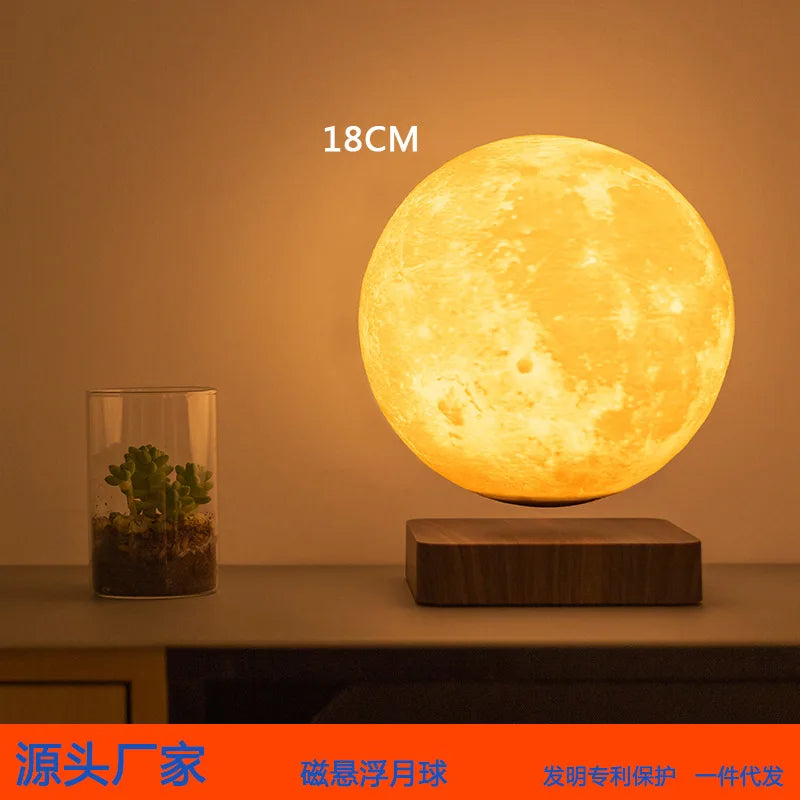 Lampe lune 3D vue de dessus avec détails cratères