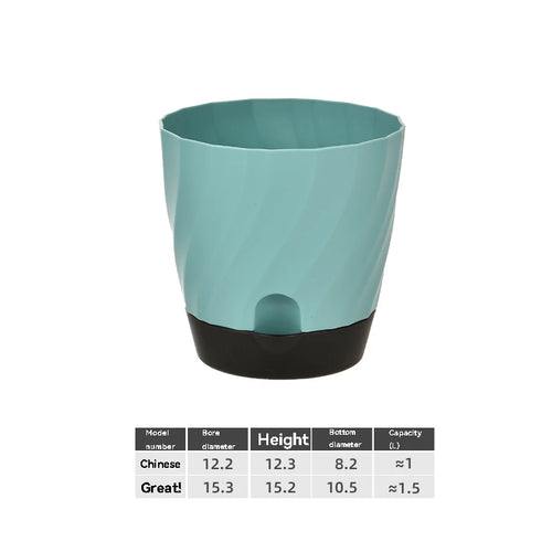 pot fleurs plastique nordique texture ondulée bac plante jardin intérieur moderne