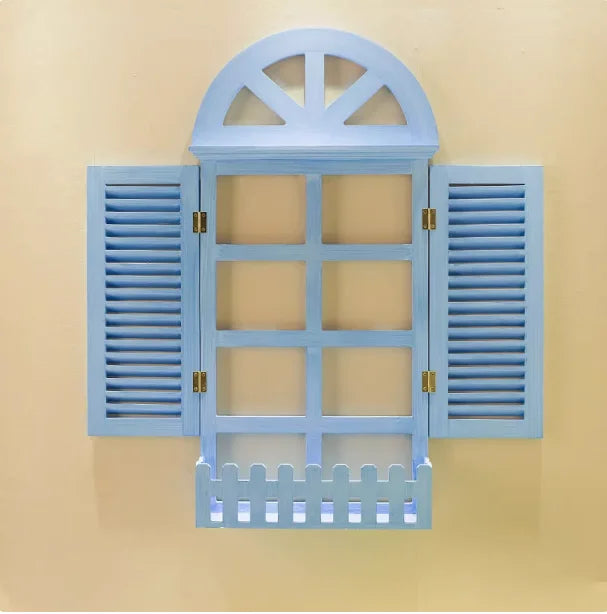 cadre mural décoration fenêtre classique vintage brun rose bleu blanc lisse sans motif opacité