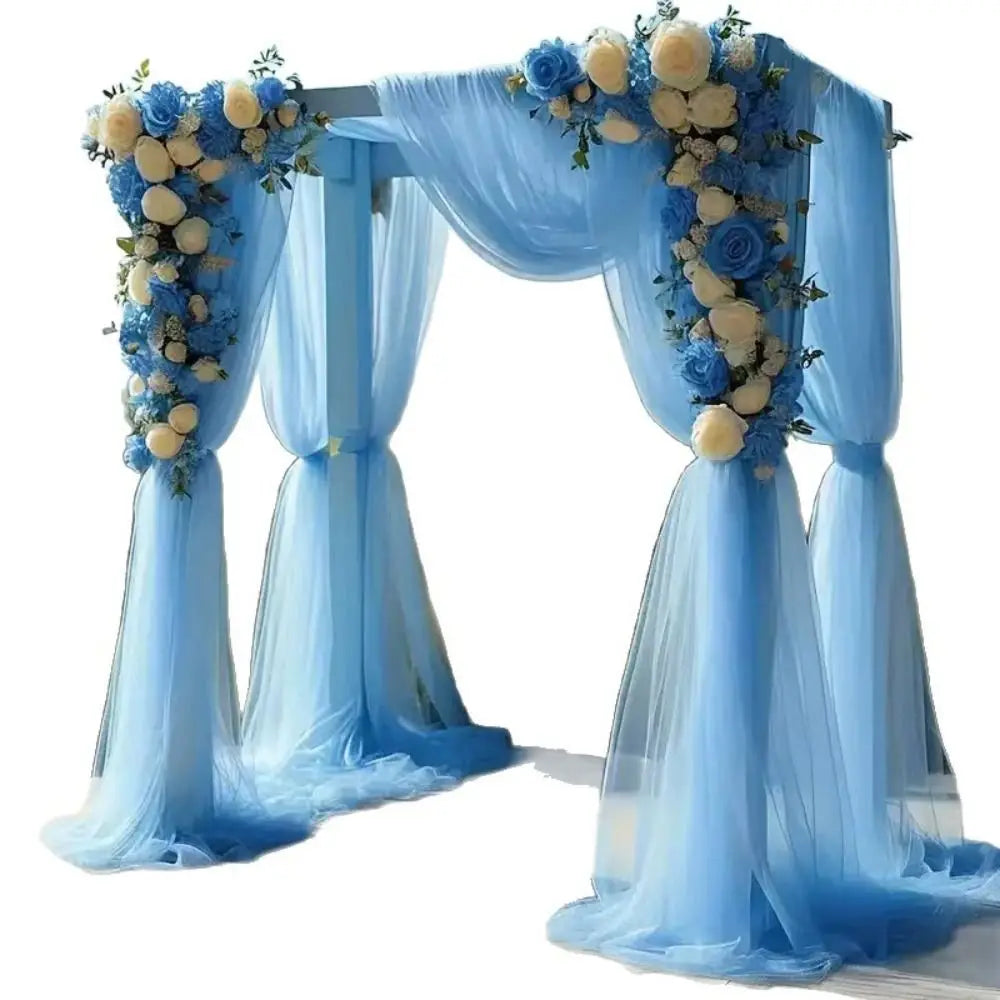 rideau mariage beige rouge blanc bleu clair translucide classique élégant 6m 75cm