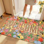 tapis d'entrée moderne oiseaux colorés résistant décoloration antibactérien 30x50cm 40x60cm 50x80cm bienvenue imprimé