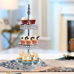 présentoir cupcakes or strass élégant support métal miroir classique desserts table basse service thé