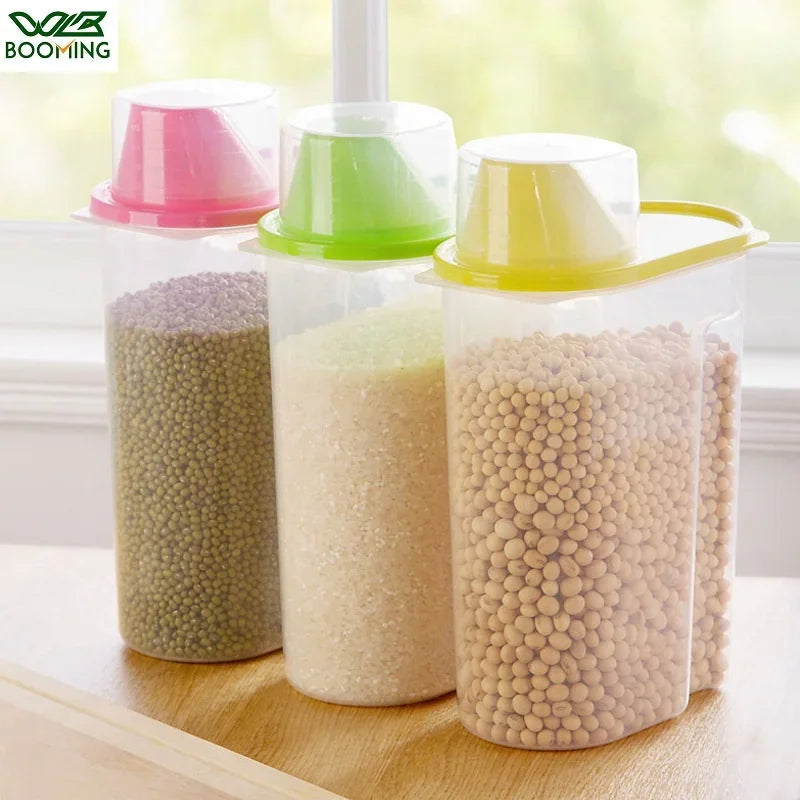 boîtes rangement alimentaire réutilisables 1.9l 2.5l transparentes couvercle coloré moderne ecofriendly