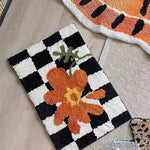 tapis multicolore abstrait clips moderne salle bain résistant machine lavable