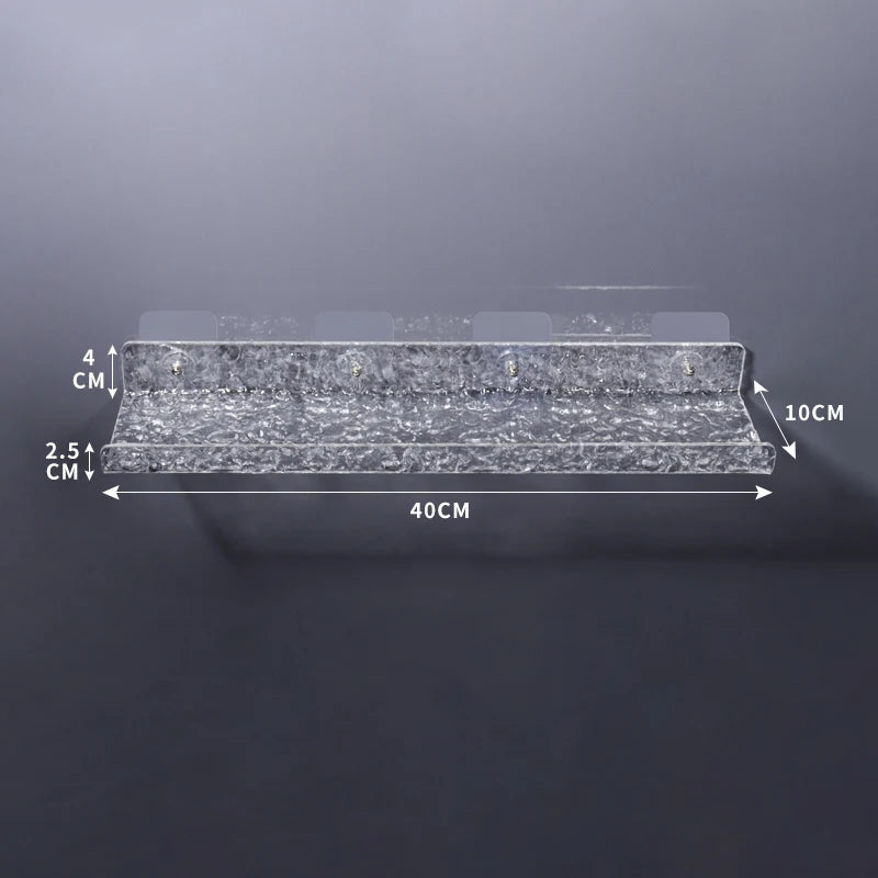 étagère d'angle acrylique marron moderne salle bain respectueuse environnement pièces adaptable adhésifs