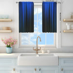 rideaux imprimés rayures bleu marine noir opaques modernes anneaux métalliques 107cmX160cm 2pcs Polyester