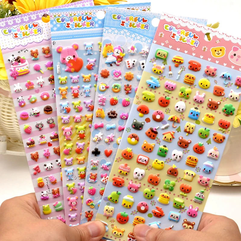 sticker animal mignon multicolore fruits gâteaux joyeux cartoon enfants decoration journal intime autocollant